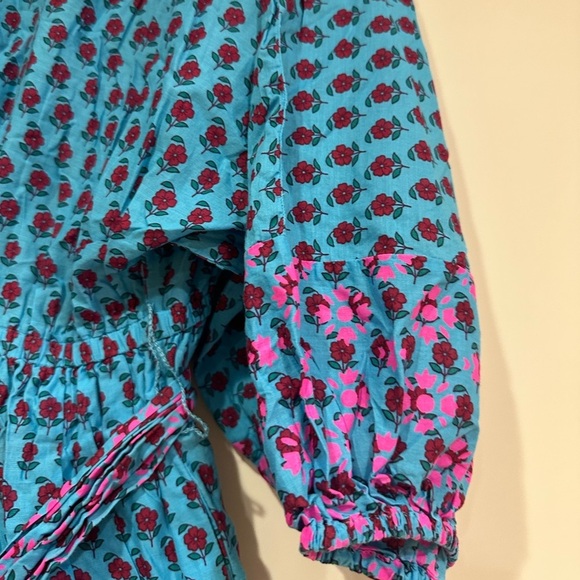 J. CREW Dolman-sleeve mini dress in layered block print Monaco Blue Iris - Picture 7 of 7